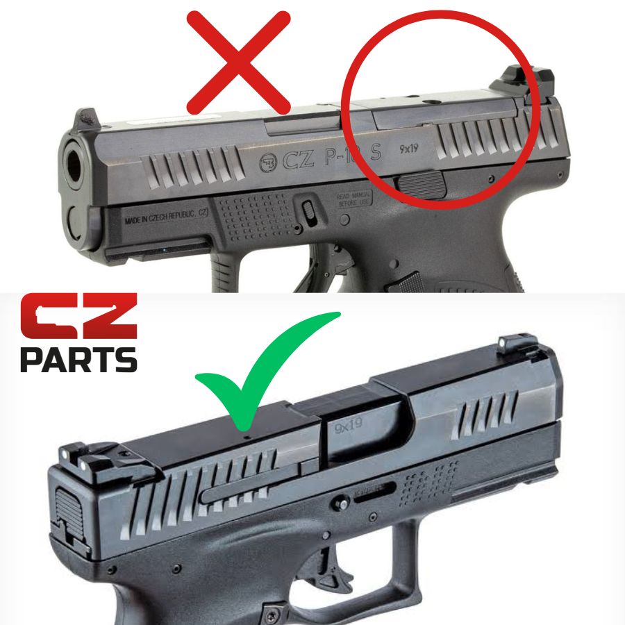 CZ P-10 attacco red dot | Shield RMSc impronta