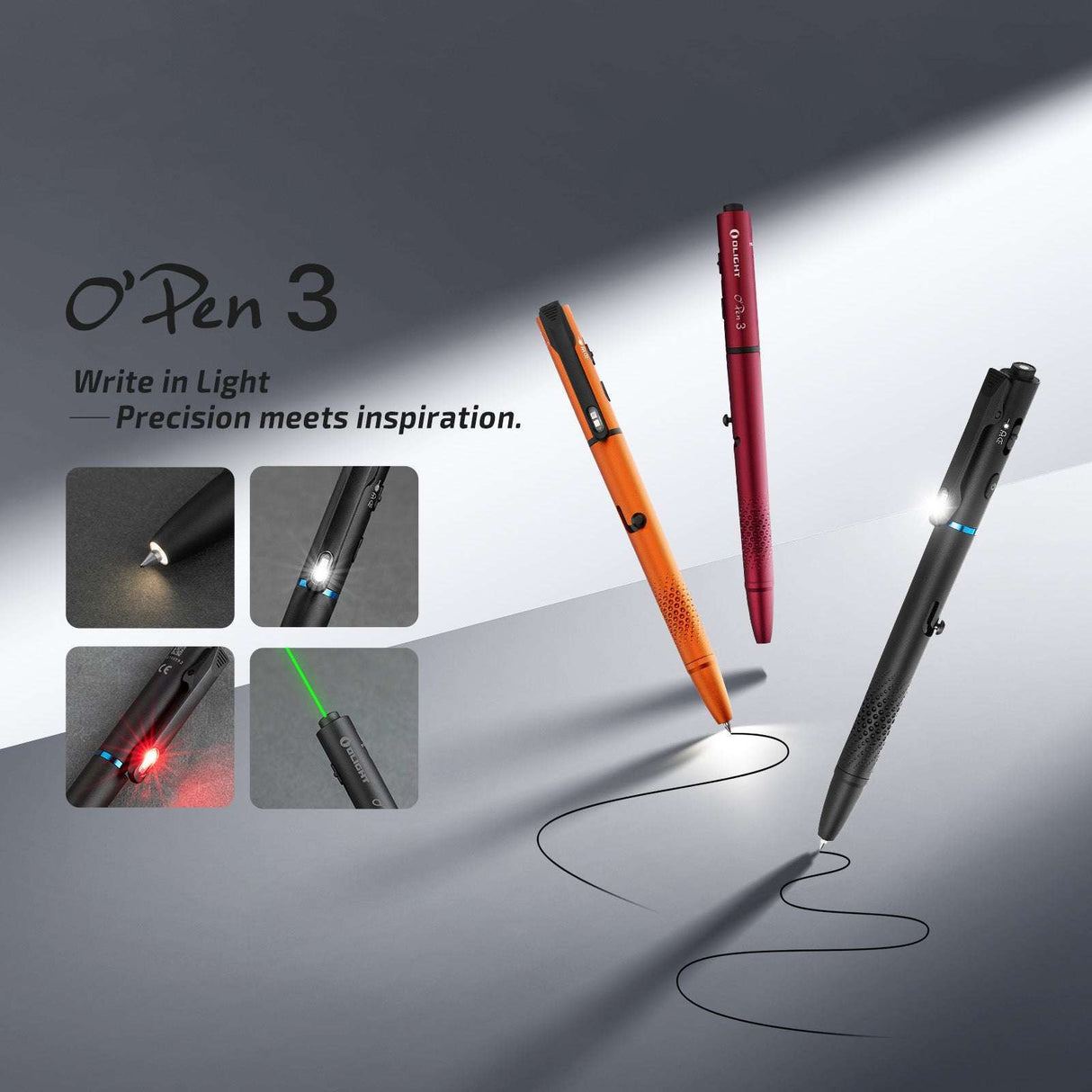 Olight O'Pen 3 | penna luminosa multifunzione | 120 lm + laser verde