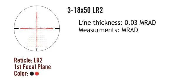 Sightmark Presidio 3-18x50 LR2 FFP cannocchiale da puntamento