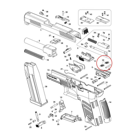 CZ P-10 molla della barra del grilletto competition | 2 pz