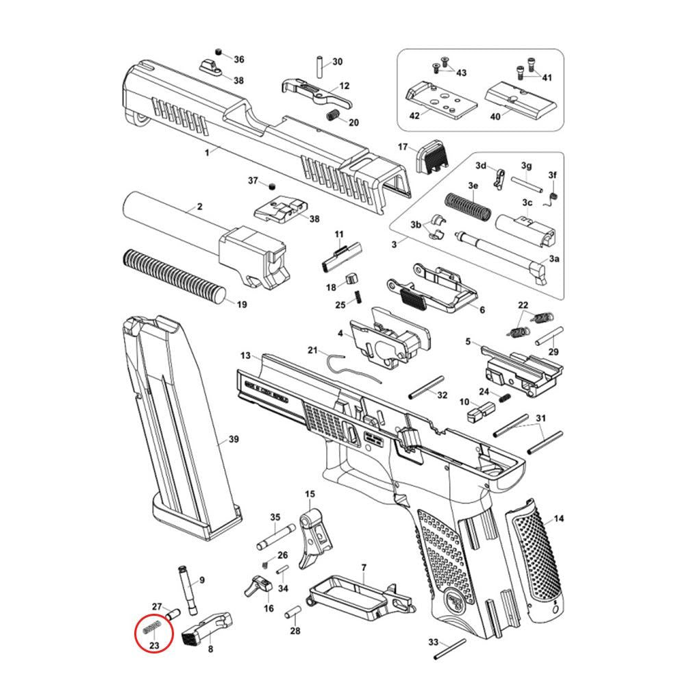 CZ P-10 molla del pulsante di sgancio caricatore