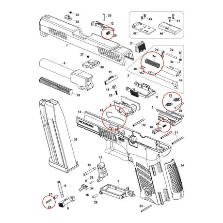 CZ P-10 set di molle